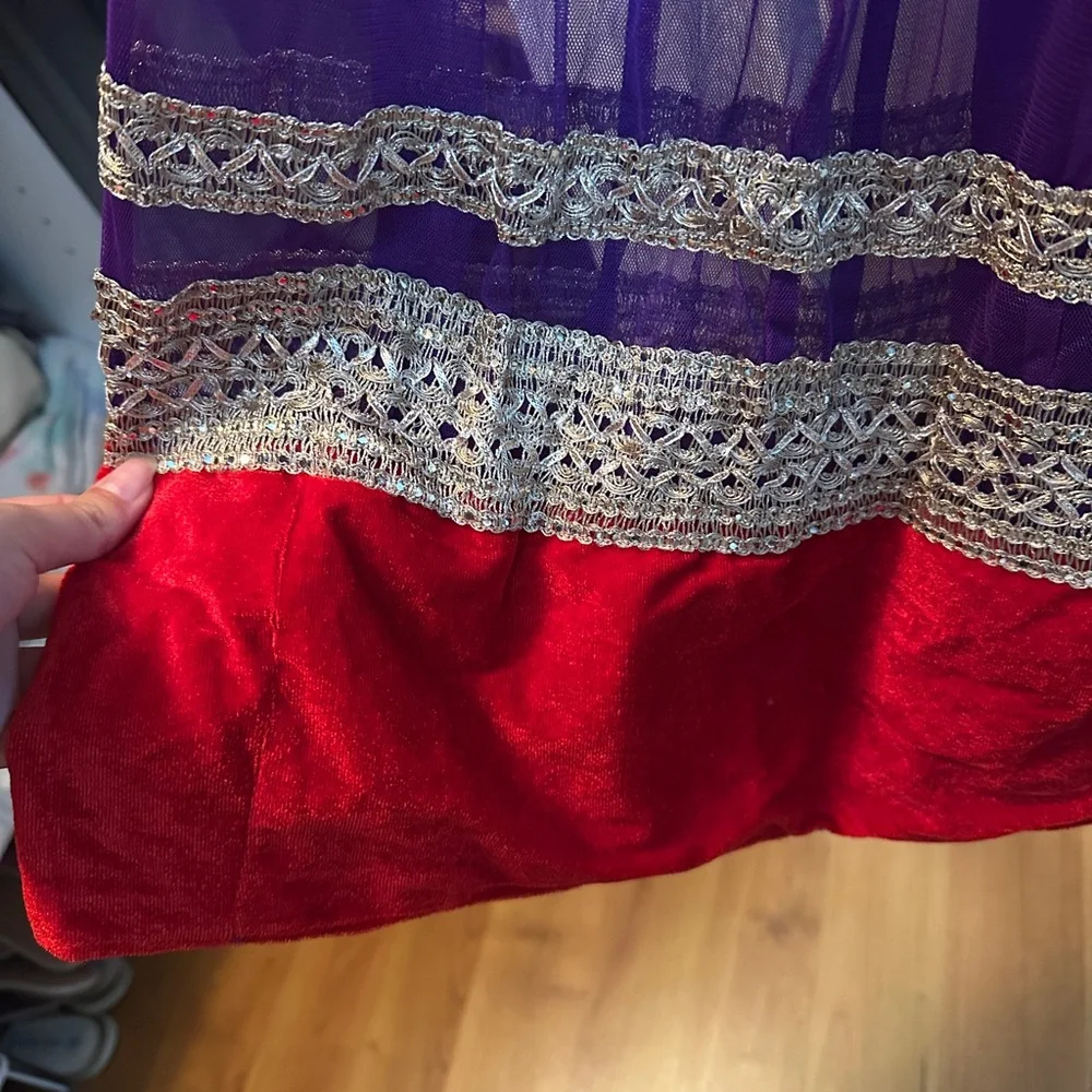 Ethnic Indian Wear Purple and Red Maxi Dress - Picture 4 of 15